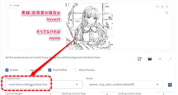 invertにする例