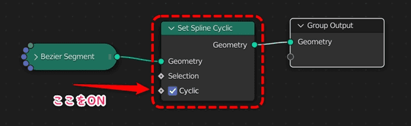 Cyclicをオンにする