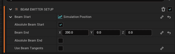 Beam Emitter Setup設定