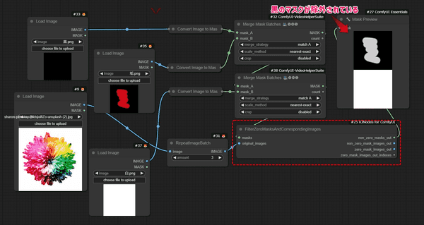 FilterZeroMasksAndCorrespondingImagesノード例